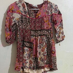 Zara Kids Casual Dress - Pink and Red Floral